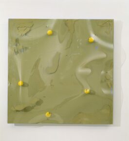 acrylique, balle de tennis, polycarbonate sur bois